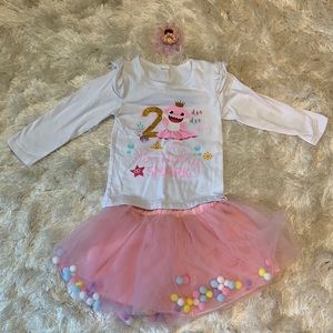 Toddler Girl 2T birthday outfit.  She wore it once on her birthday.  No stains.